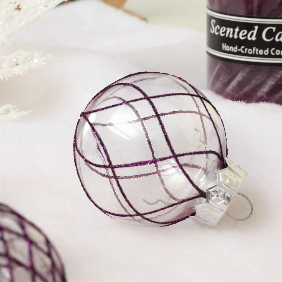 Clear Christmas Ball Ornaments, 30Ct 2.36" Plastic Shatterproof Christmas Decorations Ornament Xmas Ball Hanging Ornaments for Christmas Tree for Halloween Christmas Party Wedding Anniversary