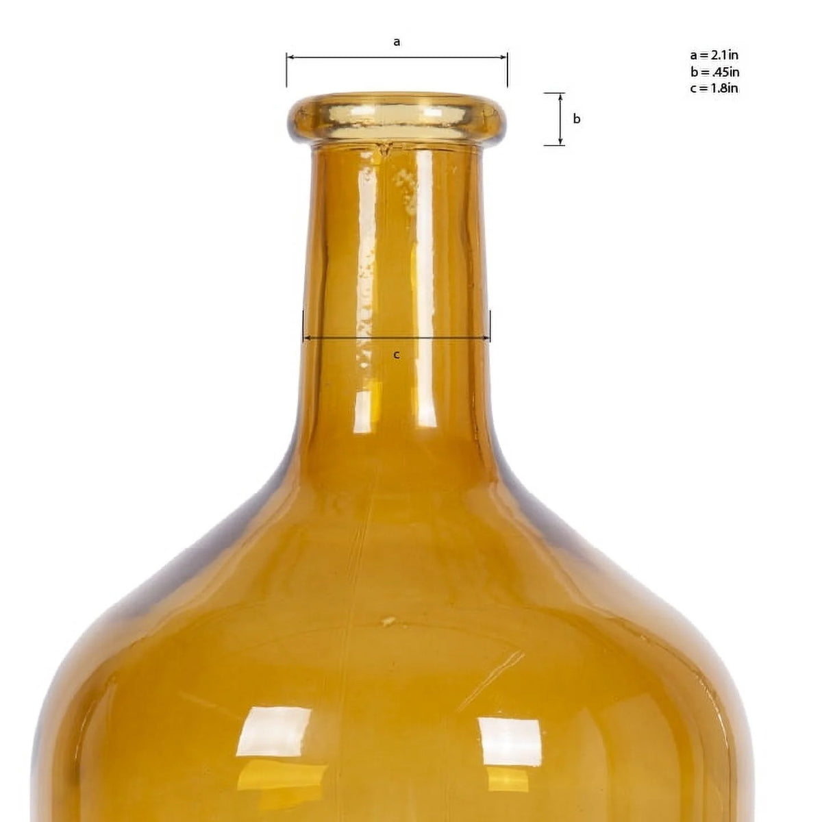 12" High Amber Translucent Glass Indoor Tabletop Vase by