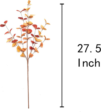 6 Pcs Artificial Eucalyptus Stems Fall Decorations with Fall Eucalyptus Leaves Autumn Decorations for Office and Home Artificial Plants for Floral Arrangement
