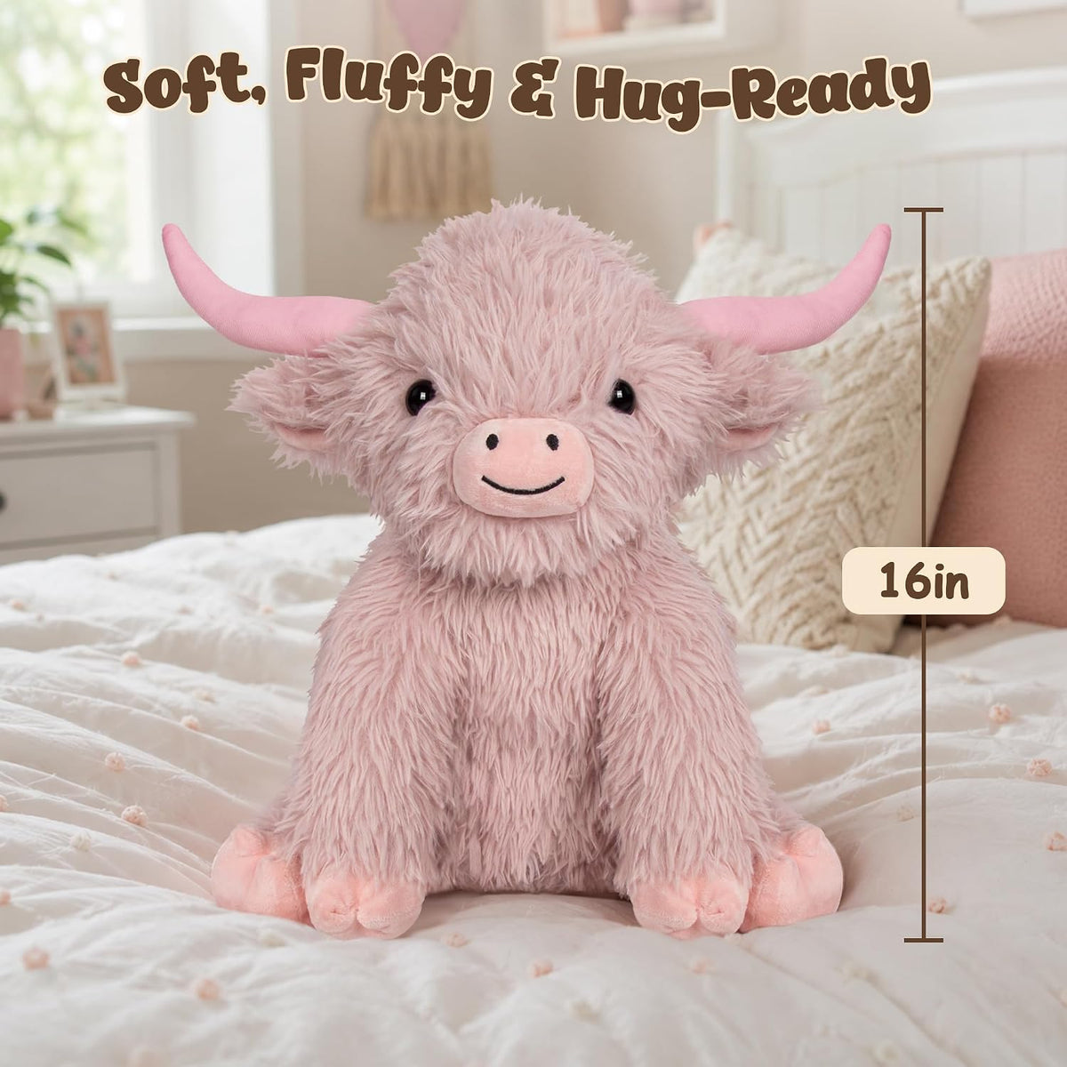 5Lbs Highland Cow Weighted Stuffed Animal 16In Highland Cow Plush Toy