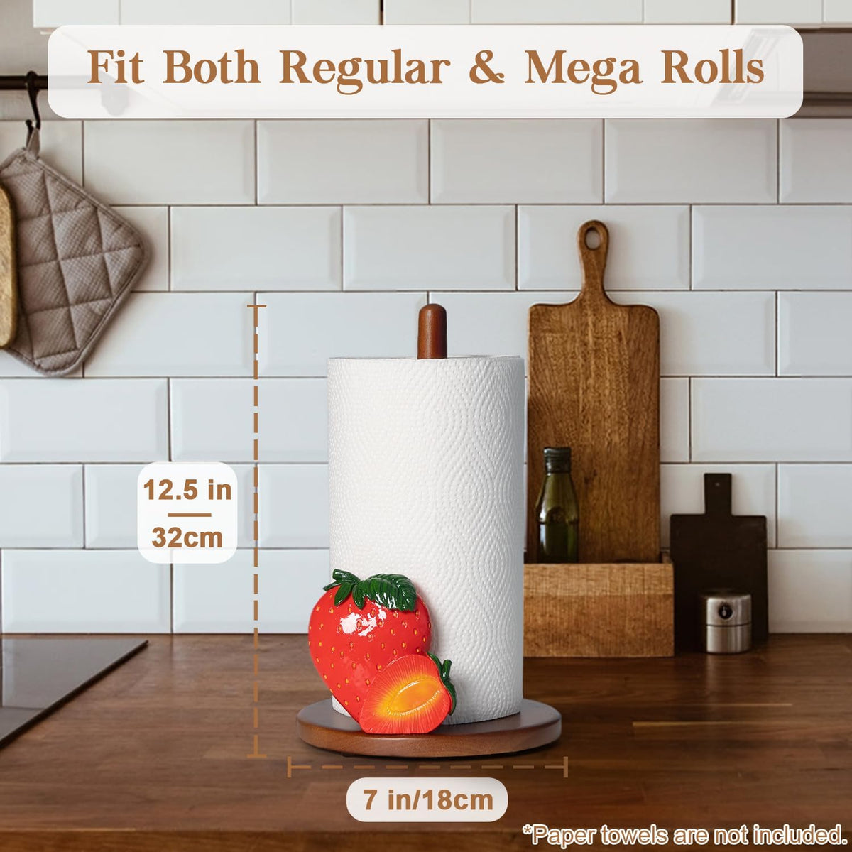 Strawberry Paper Towel Holder Cute Strawberry Kitchen Decor Accessories Red