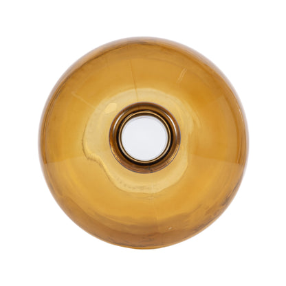 12" High Amber Translucent Glass Indoor Tabletop Vase by