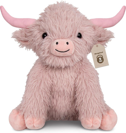 5Lbs Highland Cow Weighted Stuffed Animal 16In Highland Cow Plush Toy
