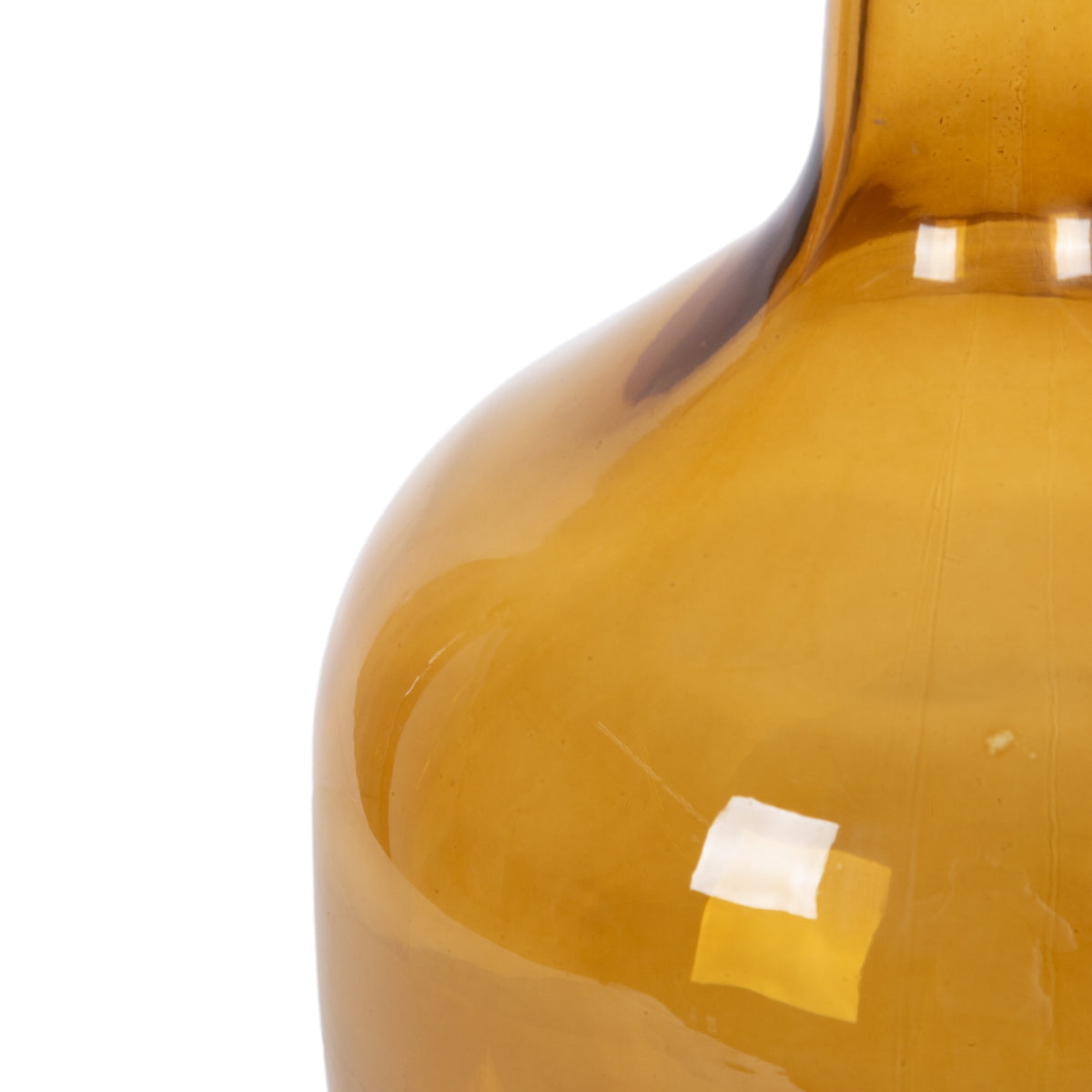 12" High Amber Translucent Glass Indoor Tabletop Vase by