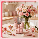 Pink Bow Ceramic Flower Vase