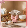 Pink Bow Ceramic Flower Vase
