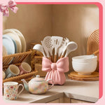 Pink Bow Ceramic Flower Vase