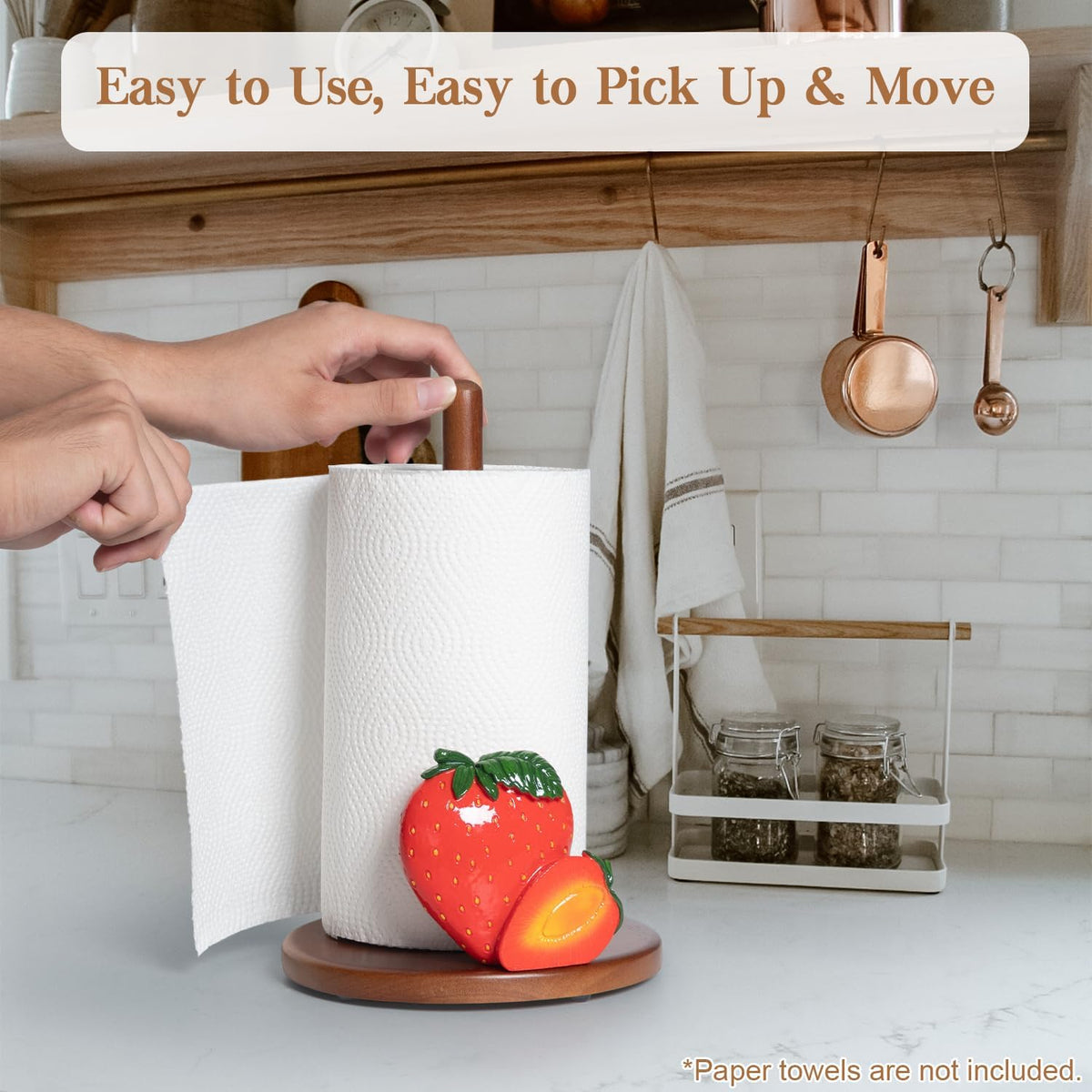 Strawberry Paper Towel Holder Cute Strawberry Kitchen Decor Accessories Red