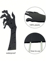 5PCS Scary Halloween Yard Decorations, Black Halloween Handmade Lawn Stakes, Suitable for Halloween Silhouette Yard Decorations, Halloween Sidewalk Signs, Outdoor Halloween Yard Decorations